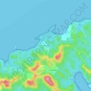 Milton Bight topographic map, elevation, terrain