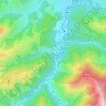 Huge topographic map, elevation, terrain