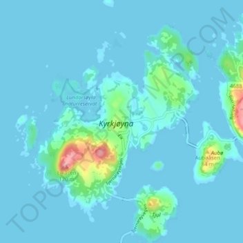 Sjernarøy topographic map, elevation, terrain