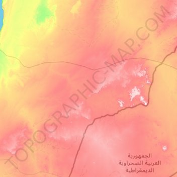 Westsahara topographic map, elevation, terrain