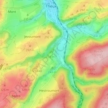 Spixhe topographic map, elevation, terrain