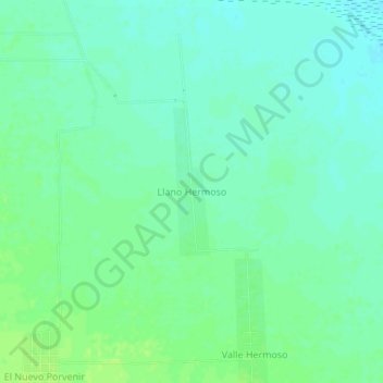 Llano Hermoso topographic map, elevation, terrain