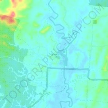 Sepaku topographic map, elevation, terrain