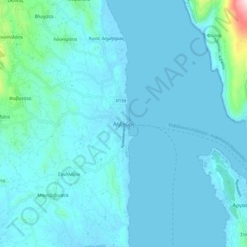 Lixouri topographic map, elevation, terrain