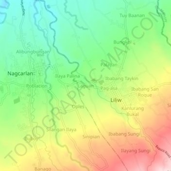 Laguan topographic map, elevation, terrain