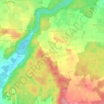 Holzhausen topographic map, elevation, terrain