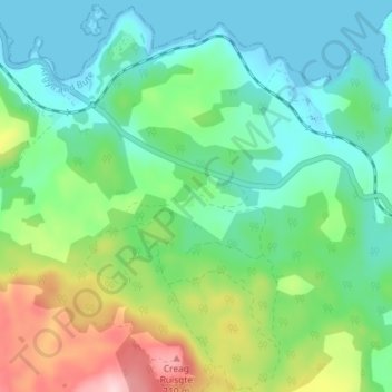 Fearnoch topographic map, elevation, terrain