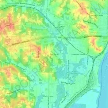 Red Bank topographic map, elevation, terrain