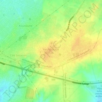 Keur Ndiaye Lo topographic map, elevation, terrain