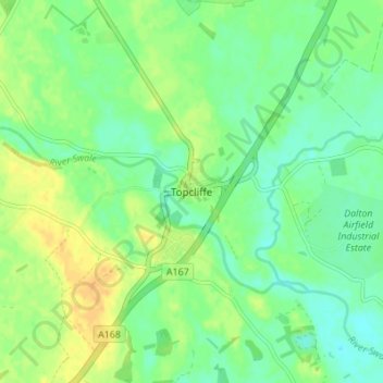 Topcliffe topographic map, elevation, terrain