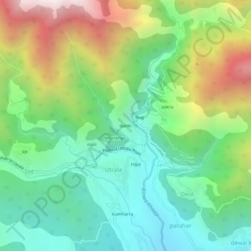 dunki topographic map, elevation, terrain