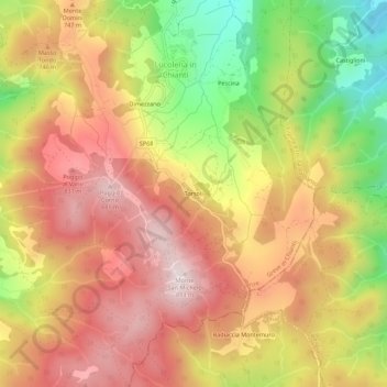 Torsoli topographic map, elevation, terrain