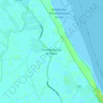Theddlethorpe St Helen topographic map, elevation, terrain