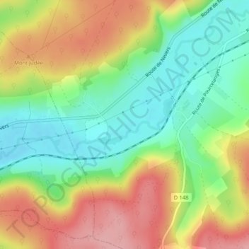 L Ile Archambault topographic map, elevation, terrain