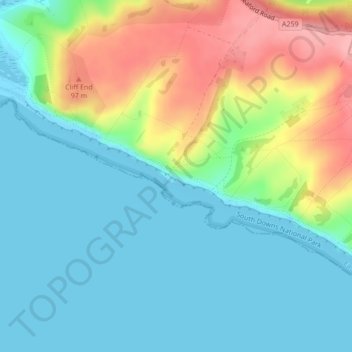 Seven Sisters topographic map, elevation, terrain