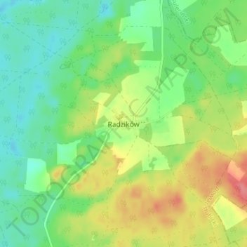 Radzików topographic map, elevation, terrain