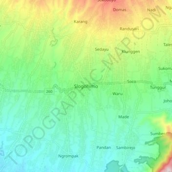 Slogohimo topographic map, elevation, terrain