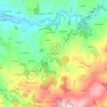 La Marthaudière topographic map, elevation, terrain