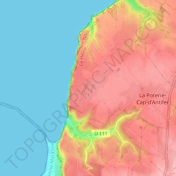 Le Presbytère topographic map, elevation, terrain