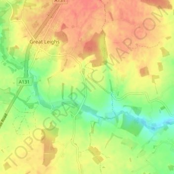 Church End topographic map, elevation, terrain