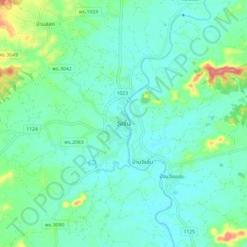 Wang Chin topographic map, elevation, terrain