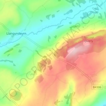 Crwbin topographic map, elevation, terrain