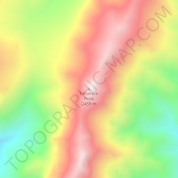 Tohakum Peak topographic map, elevation, terrain