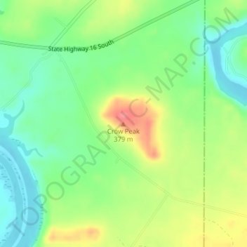 Crow Peak topographic map, elevation, terrain