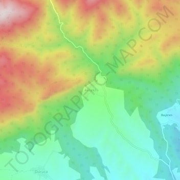 Akseki topographic map, elevation, terrain