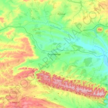 Targovichte topographic map, elevation, terrain