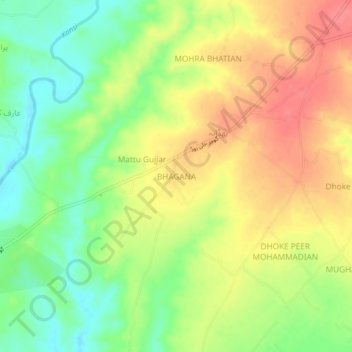 BHAGANA topographic map, elevation, terrain