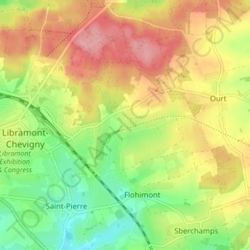 Presseux topographic map, elevation, terrain