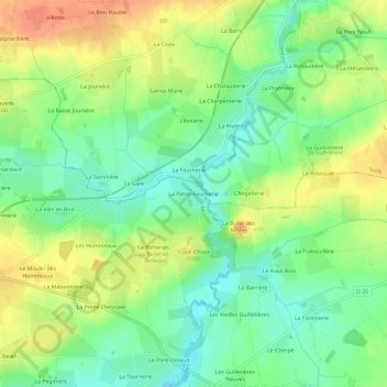 La Petite Fournerie topographic map, elevation, terrain