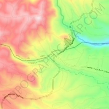 Keria topographic map, elevation, terrain