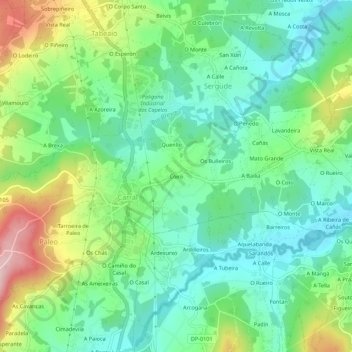 Coiro topographic map, elevation, terrain