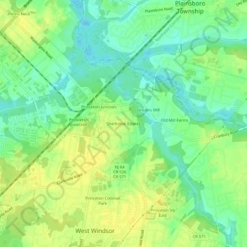 Sherbrook Estates topographic map, elevation, terrain