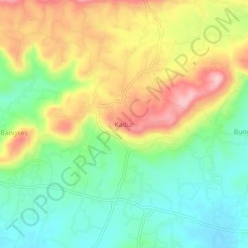 Kadur topographic map, elevation, terrain