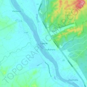 Ban Tak topographic map, elevation, terrain