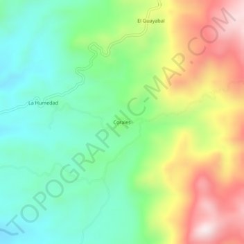 Corales topographic map, elevation, terrain