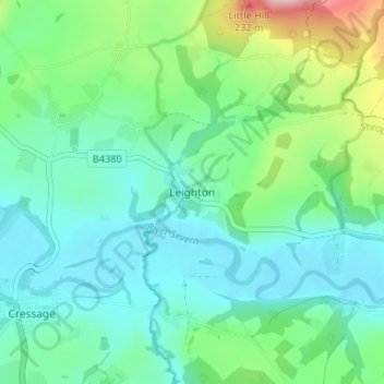 Leighton topographic map, elevation, terrain