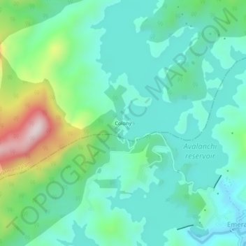 Colony topographic map, elevation, terrain