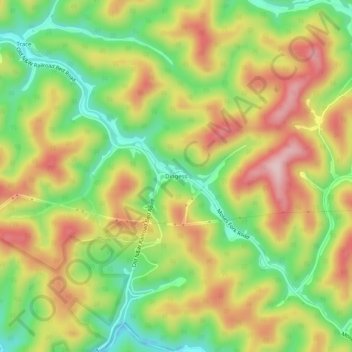 Dingess topographic map elevation - Thumbnail 