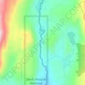 Devils Postpile National Monument topographic map, elevation, terrain