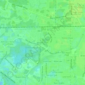 Meadow Brook topographic map, elevation, terrain