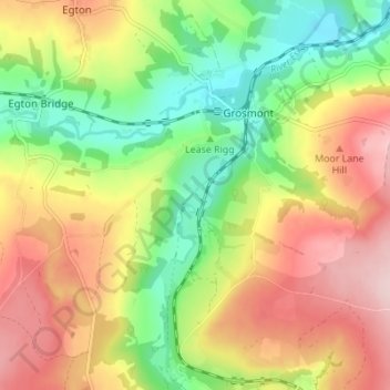 Esk Valley topographic map, elevation, terrain