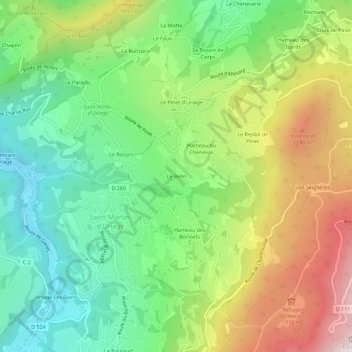 Le Belin topographic map, elevation, terrain