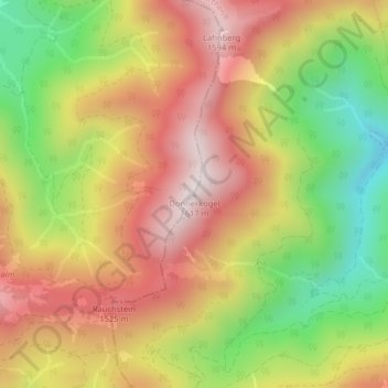 Donnerkogel topographic map, elevation, terrain