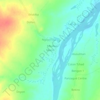 Mami topographic map, elevation, terrain