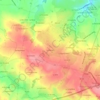 La Grange topographic map, elevation, terrain