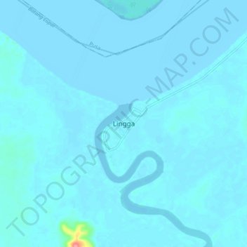 Lingga topographic map, elevation, terrain